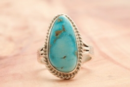 Native American Jewelry Genuine Kingman Turquoise Ring